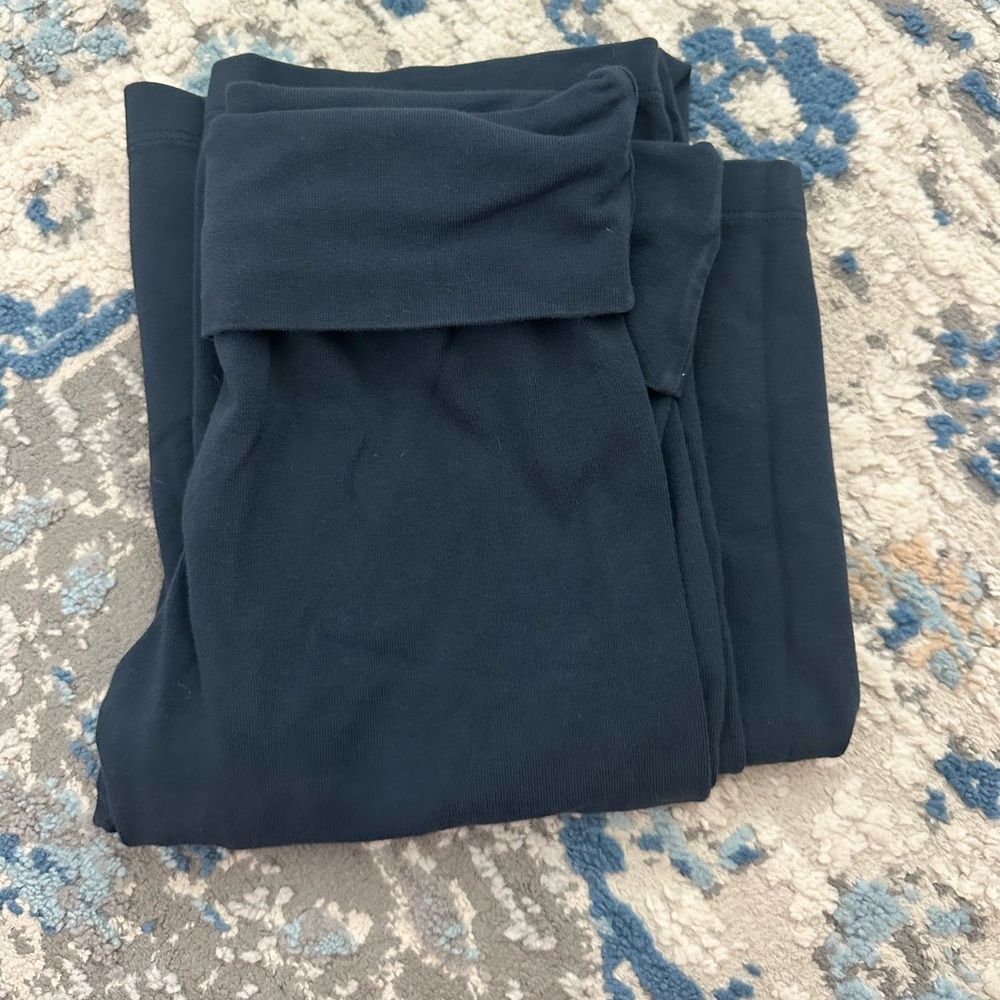 BRANDY MELVILLE NAVY BLUE FLAIR FOLD OVER PANTS